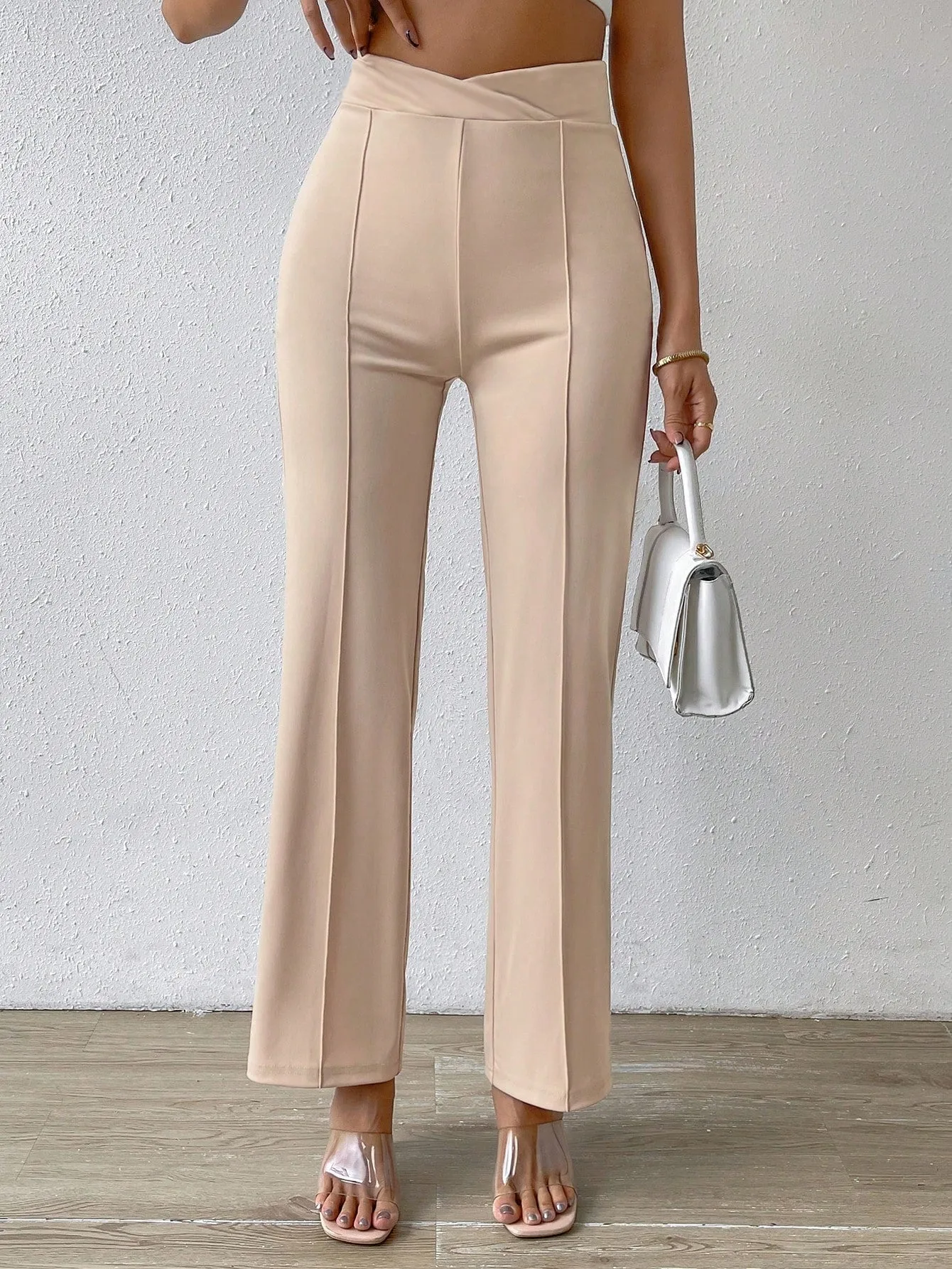 SHEIN Priv̩ Solid Flare Leg Pants