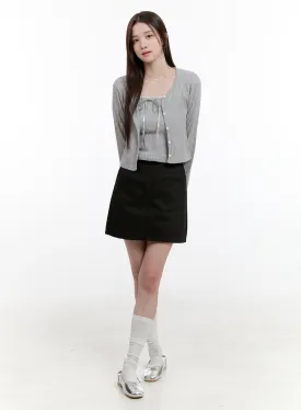 Solid A-Line Mini Skirt OG428