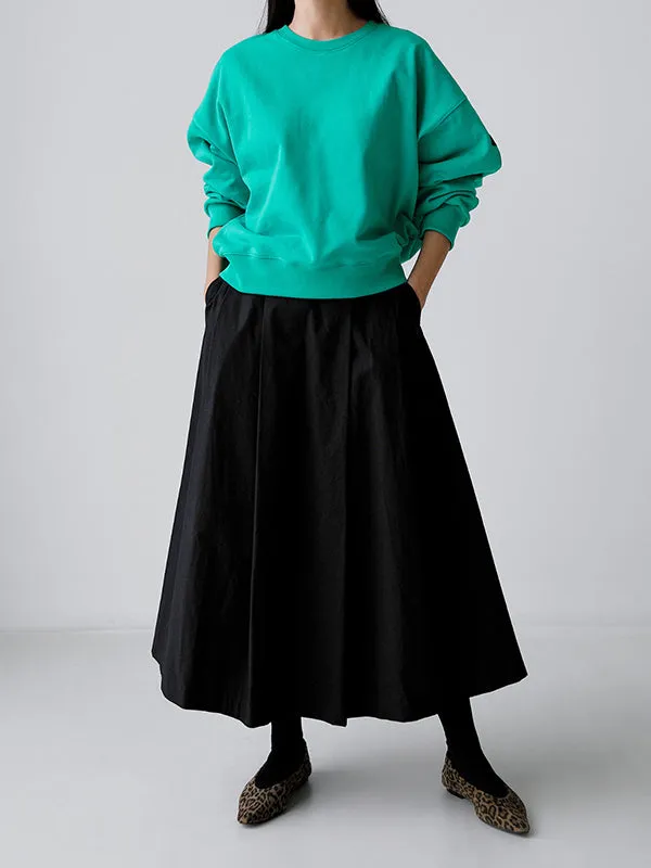 Solid Color A-line Loose Skirts Bottoms