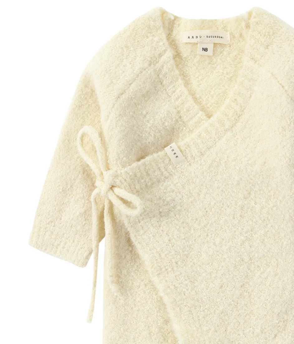 Susukoshi - Boucle Baby Kimono Overall Suit - Milk