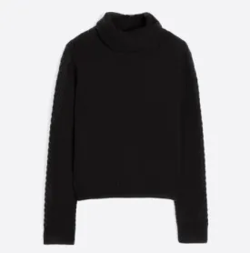 Vilagallo Turtleneck Sweater Black Herringbone