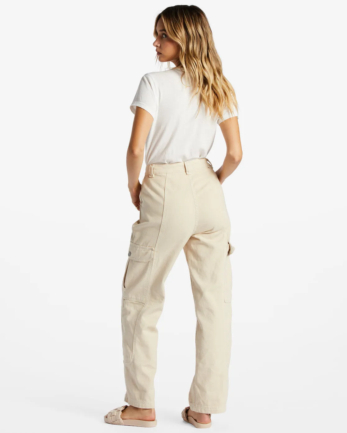 Wall To Wall Denim Cargo Pants - Antique White 1