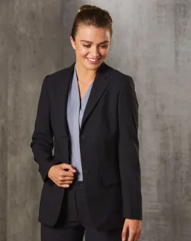 Winning Spirit Women's Poly/Viscose Stretch Two Buttons Mid Length Jacket (M9206)